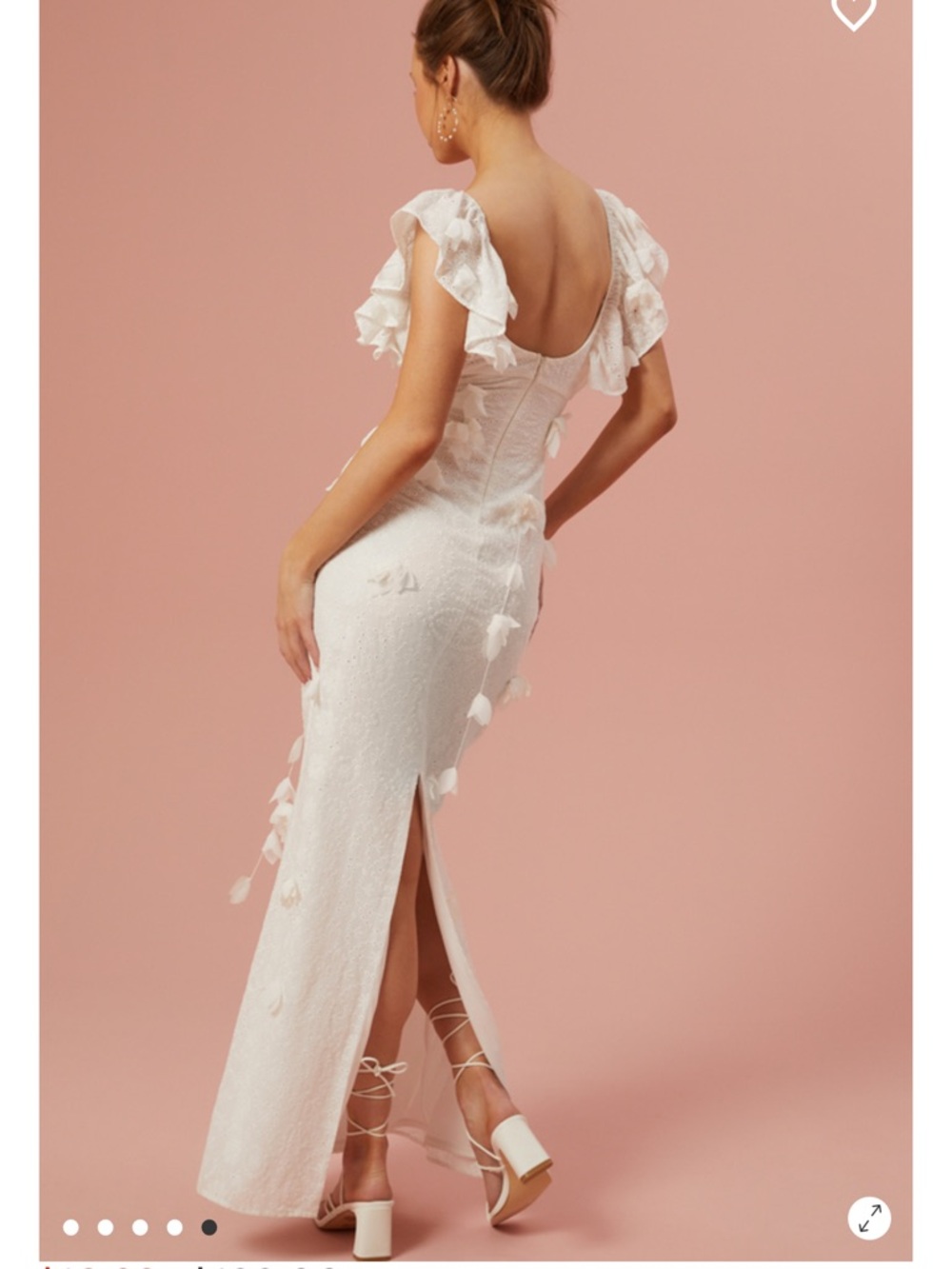 Altar'd State White Floral Appliqué Ruffled Sleeve Maxi Dress - Picture 5 of 8